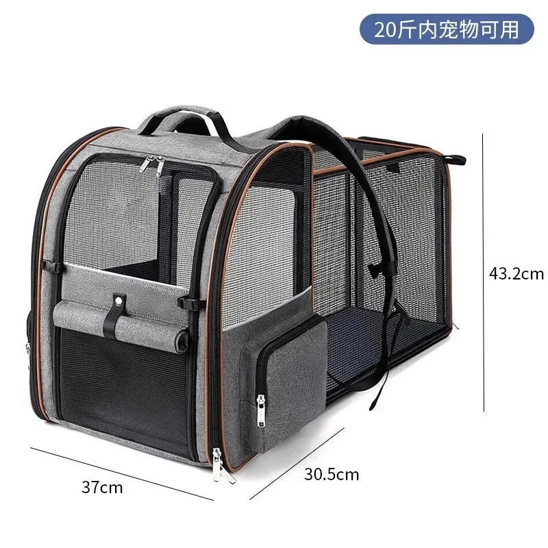Expandable Pet Carrier Backpack with Comfort Padding
