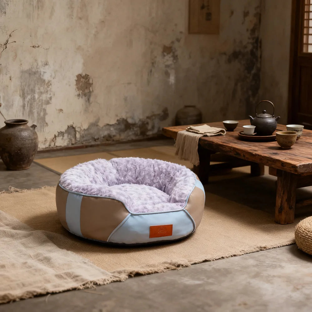 Premium Insulated Leather Pet Bed