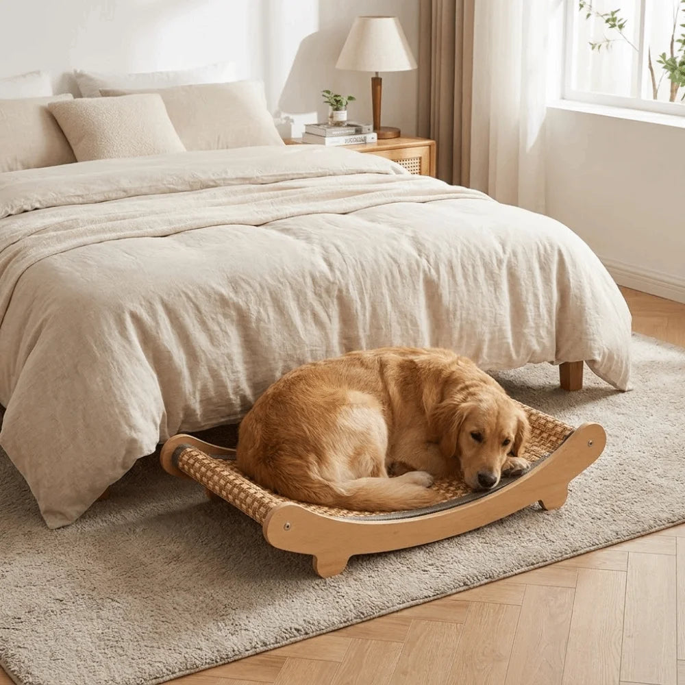 Arc-Shaped Cat Rocking Bed with Scratching Pad